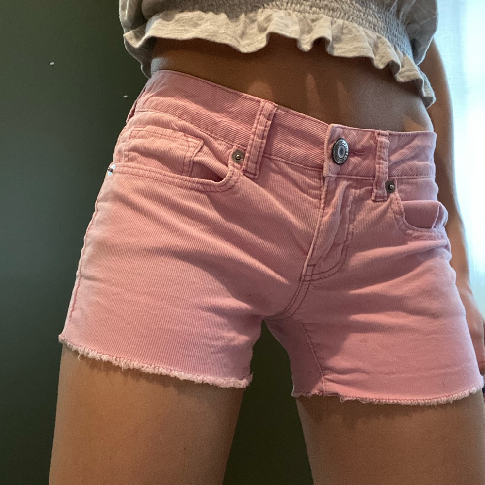 Light pink corduroy shorts